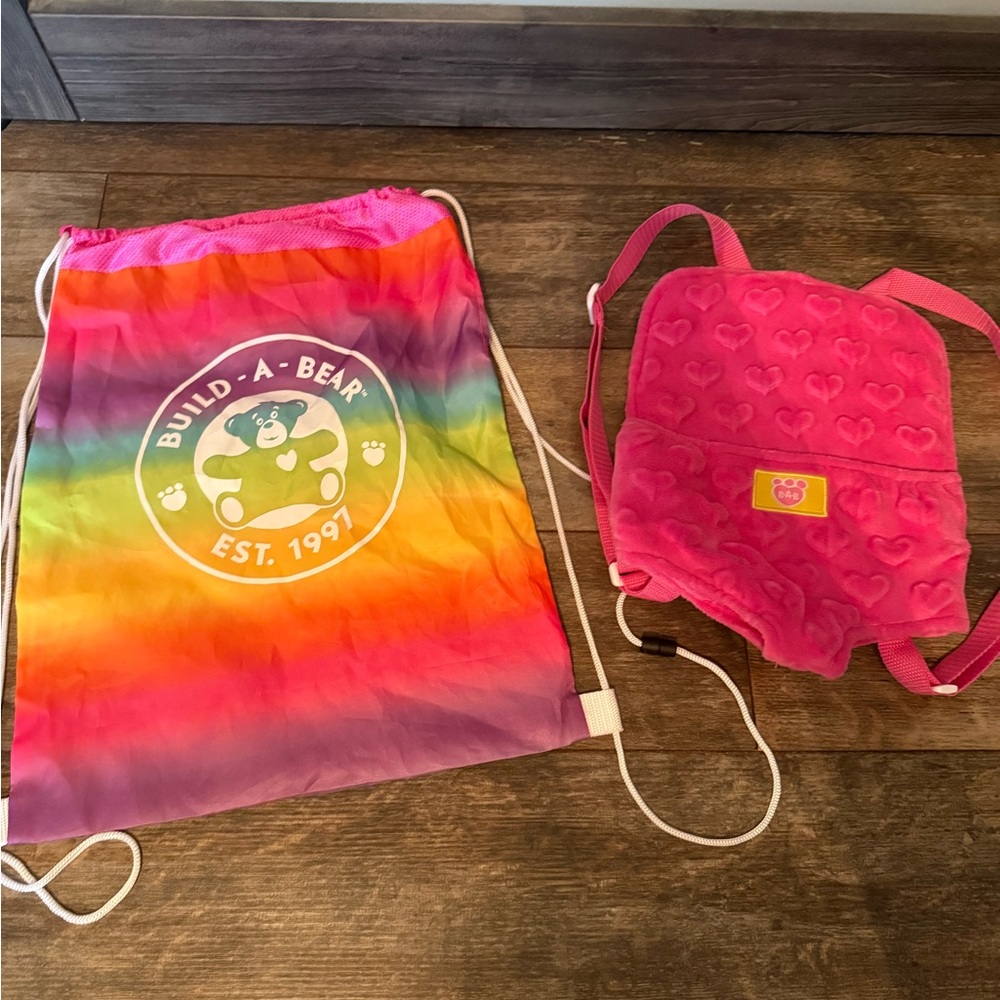 Build-A-Bear Pink Drawstring Bag
